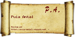 Puia Antal névjegykártya